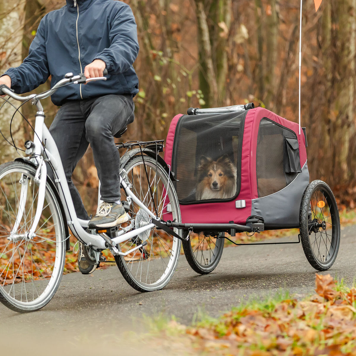Trixie Cykelvagn  svart/röd 